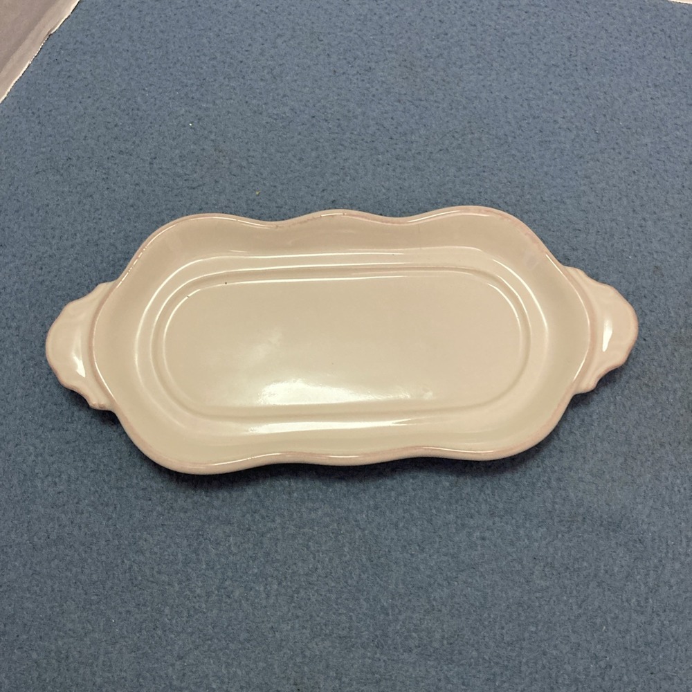 Longaberger Pottery Vintage Vines Cream Butter Dish -‎ No Lid